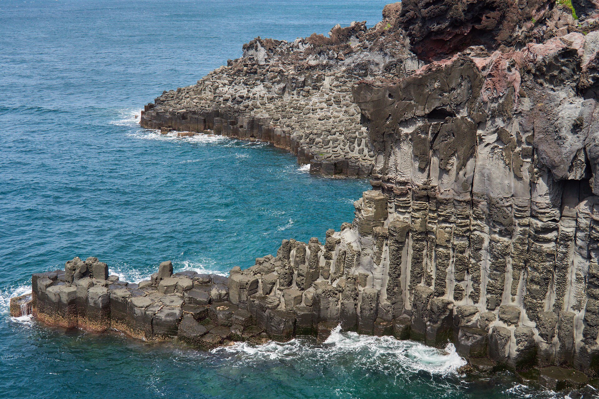 Jeju island coastal cliffs