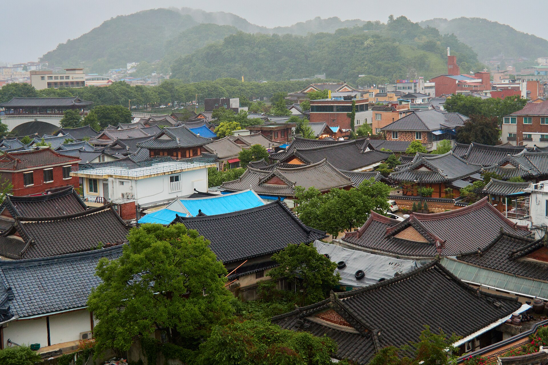 Jeonju hanok village rooftops
