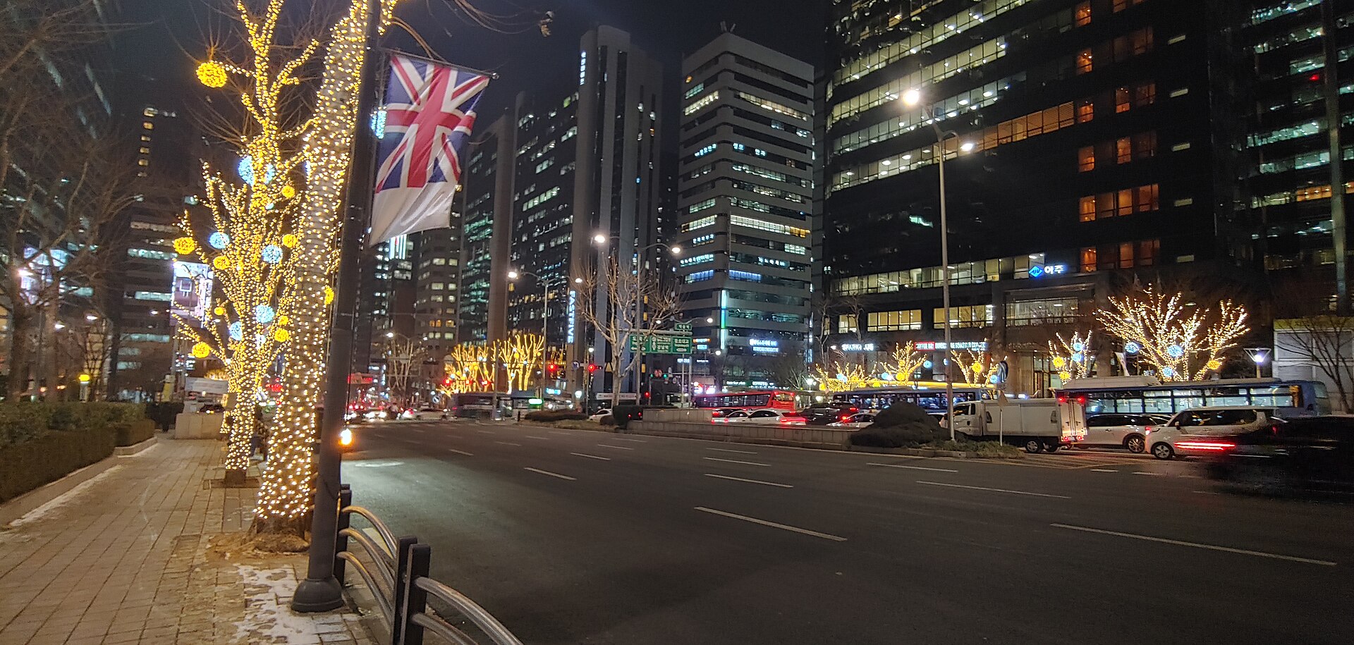 Seoul street scene night